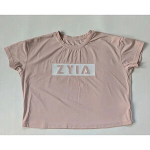 Zyia Active Blush Pink Oversized Crop Top Size XS